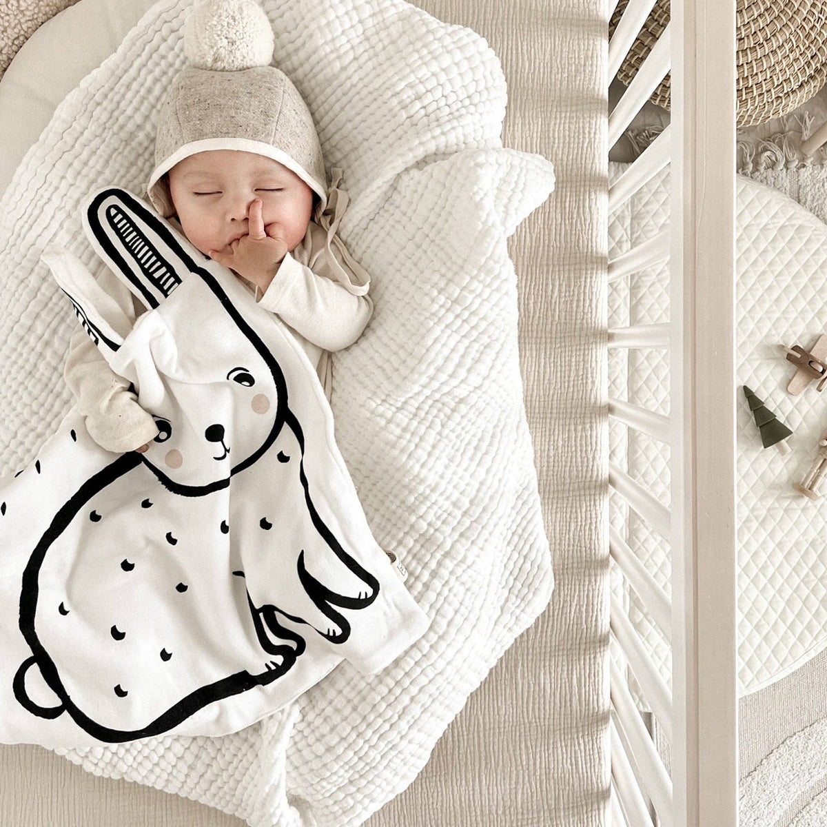 Bunny Snuggle Blanket - Organic Cotton Baby Lovey