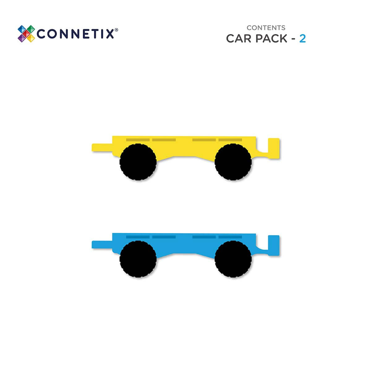 CONNETIX Magnetic Tiles RAINBOW Car Pack 2pcs.