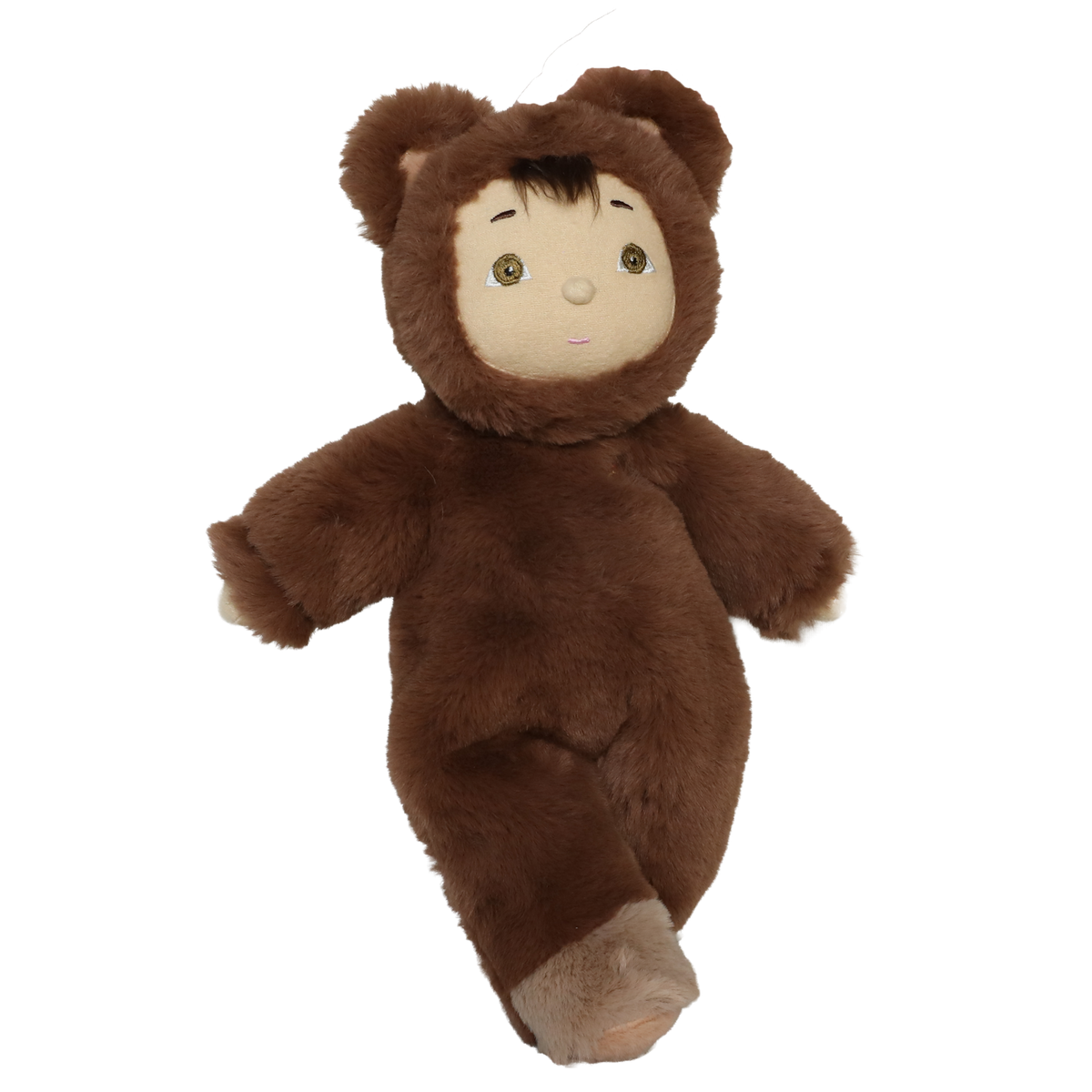 Olli Ella Cozy Day Dinkum Doll Bobby Bear plush toy doll standing against a white background.