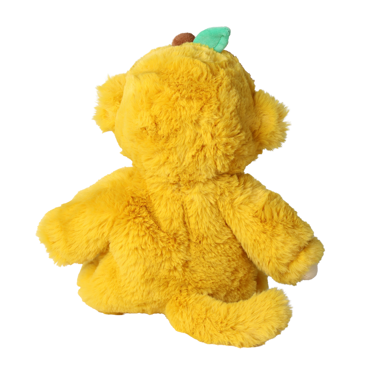 Olli Ella Cozy Dinkum Mango Monkey plush doll from the back on a white background.