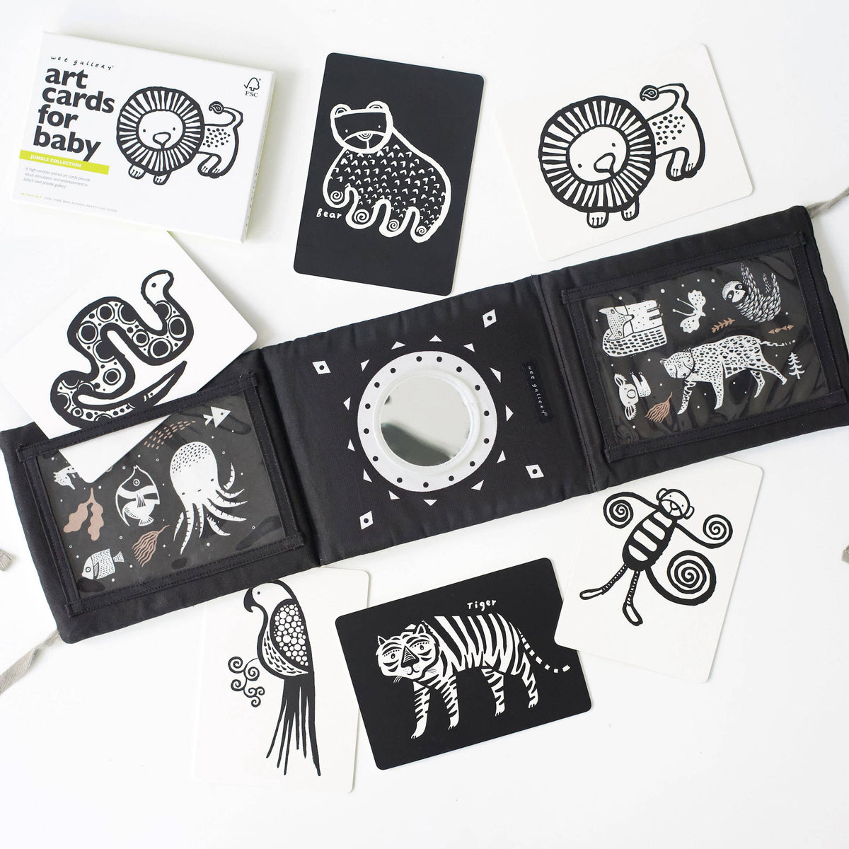 Baby Tummy Time Gallery Gift Set with Contrast Flash Cards