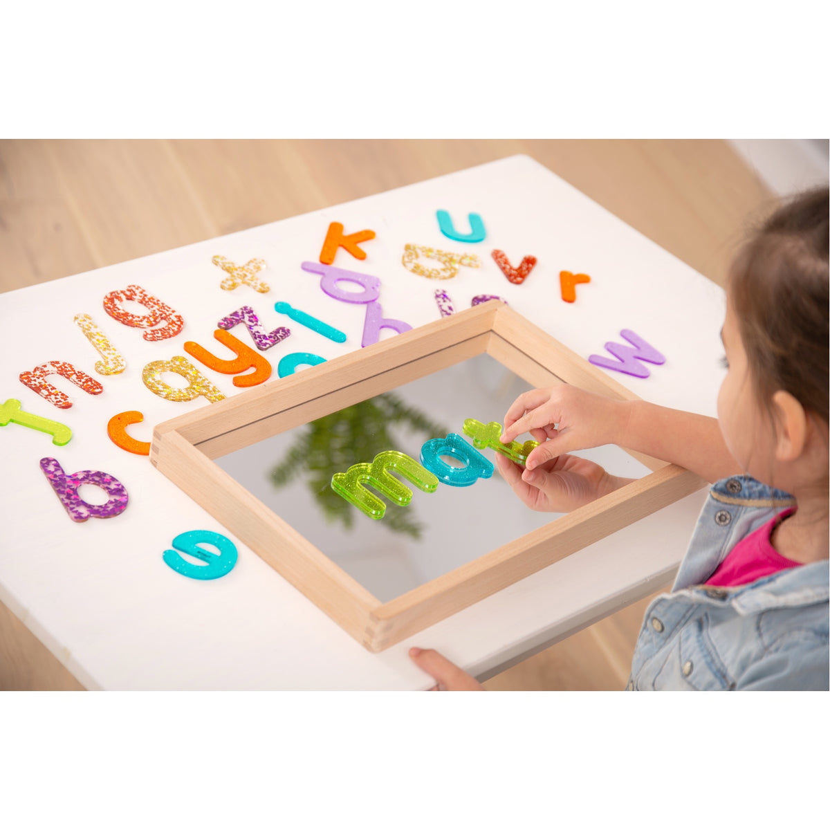Small Wooden Mirror Tray