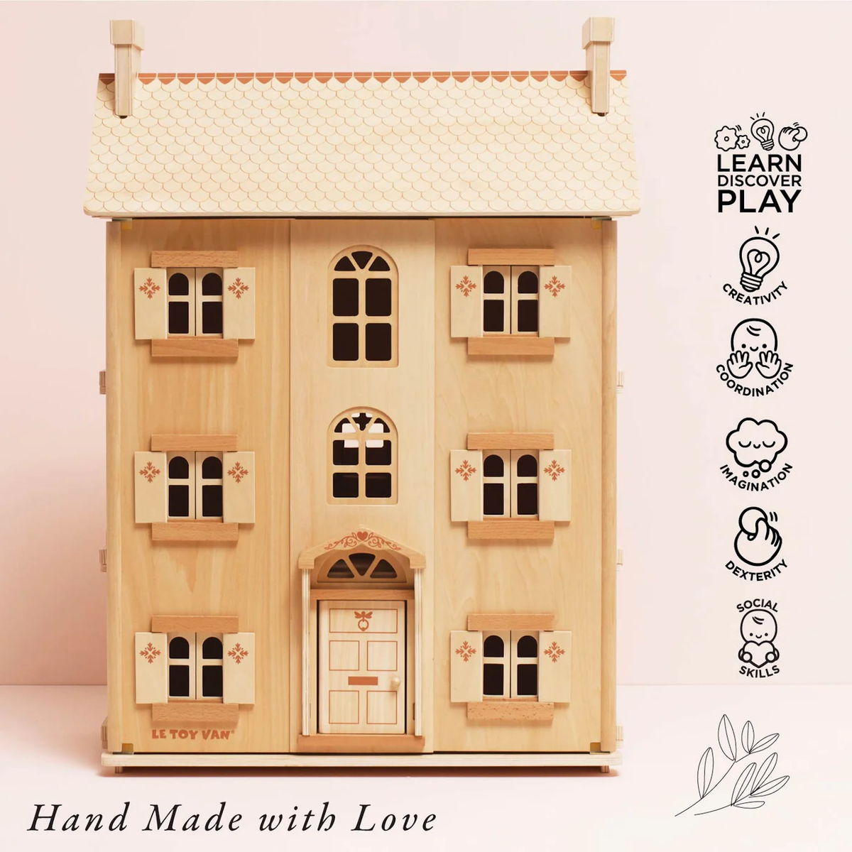 The Grand Natural Wood Doll House