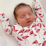 Baby Cotton Onesie – Flamingo Print