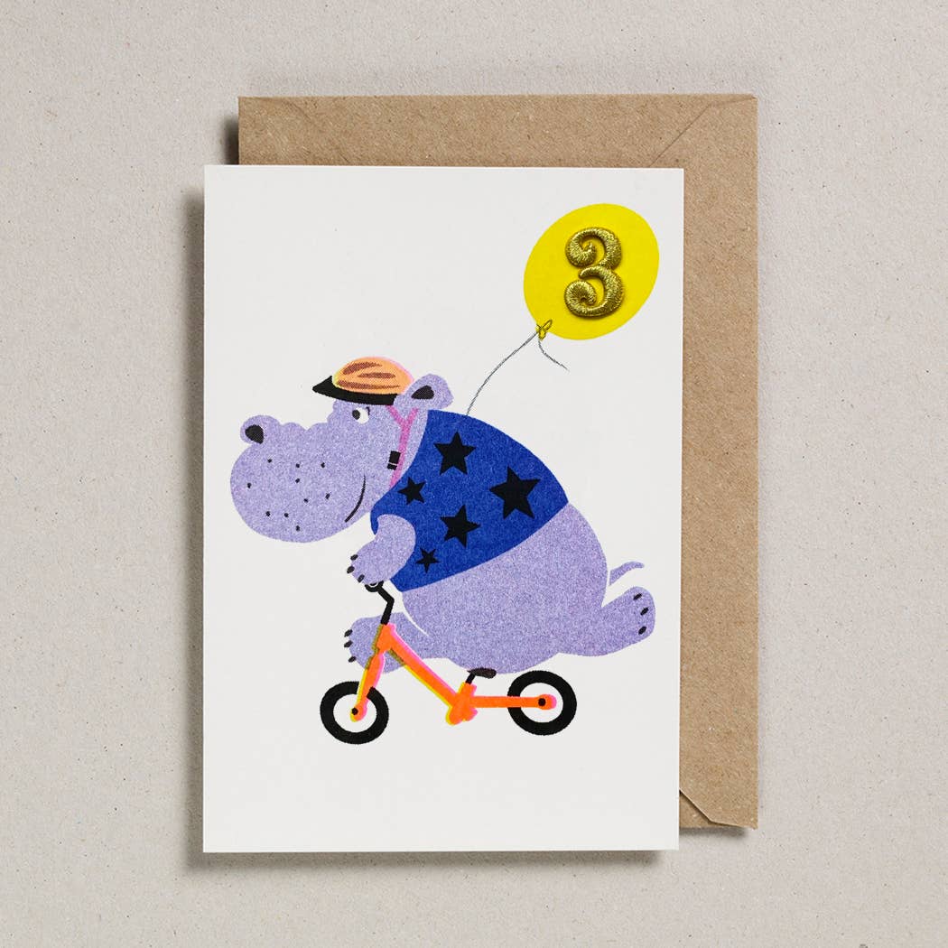 Confetti Pets Card Age 3 - Hippo