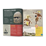 Two-page spread from Britannica All New Children's Encyclopedia about the Olmecs and Maya with colorful illustrations.