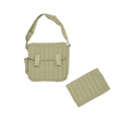Sage green quilted convertible diaper bag and matching changing mat set.