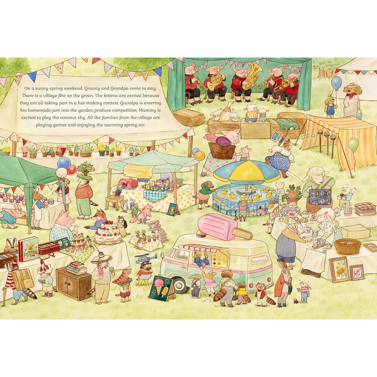 A richly illustrated book following the Cat family through spring, summer, autumn, and winter, exploring nature, traditions, and daily life.