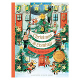 Cover of "Christmas Is Coming! An Advent Book" illustrated by Katie Hickey. Festive scene with kids decorating a Christmas tree, snowy backdrop.