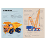Illustration showing the Liebherr T 282 dump truck and Sarens Giant Crane 120 with technical facts and size comparisons.
