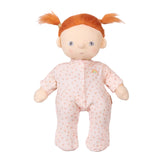 Olli Ella Dinkum Doll Marlow with red pigtails wearing pink pajamas.