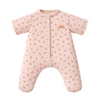 Dinkum Doll Marlow floral pajamas in pink with a small embroidered rainbow on the chest.