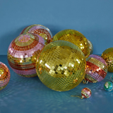 Disco Ball in Stripes & Gold Large 25cm