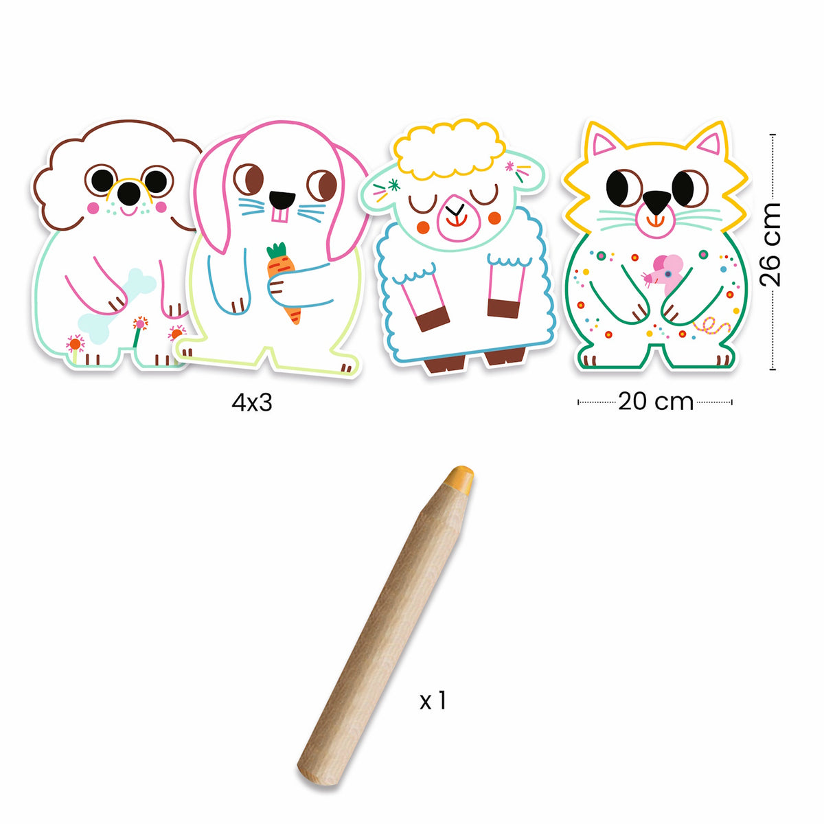 *Wonky* Djeco First Colouring - Pets