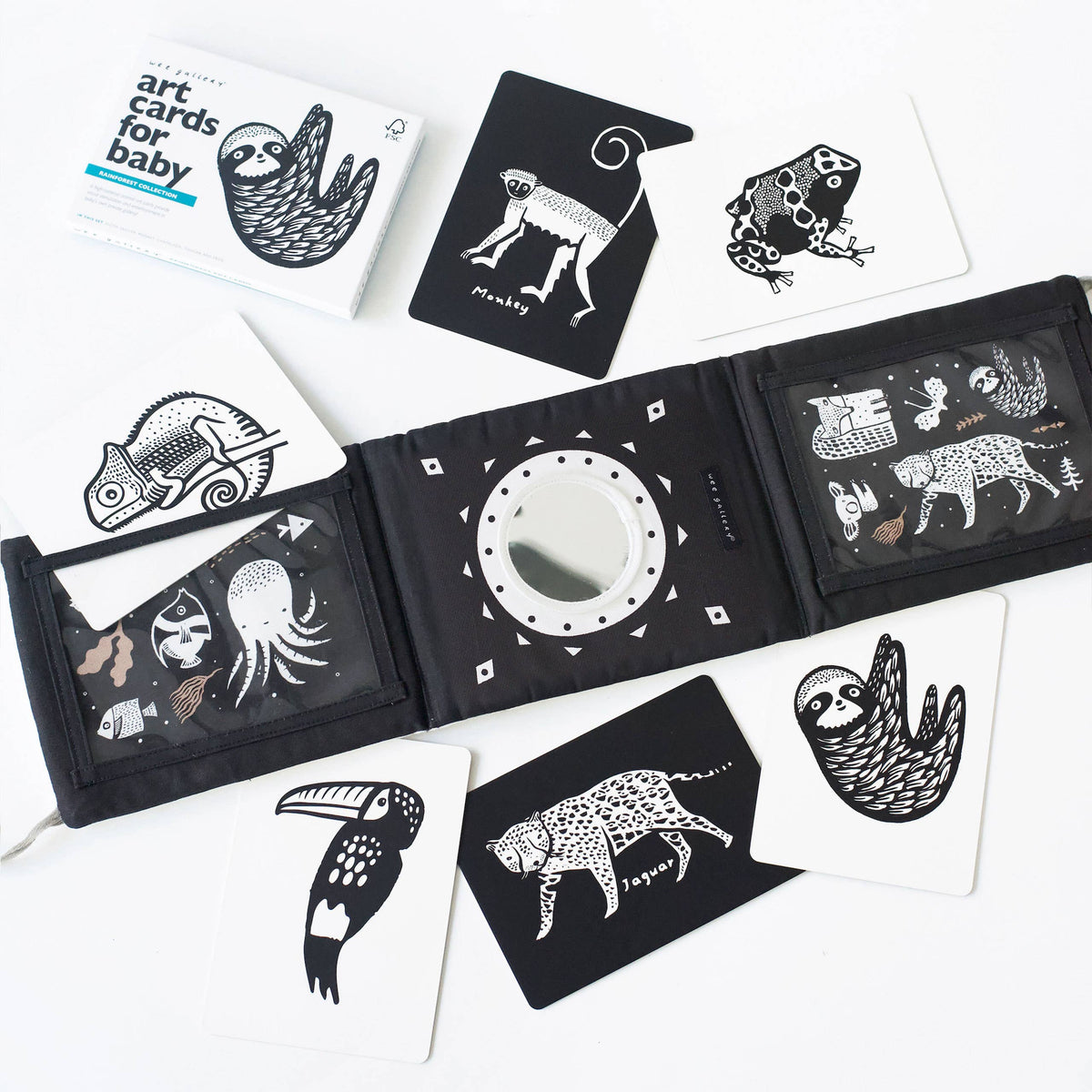 Baby Tummy Time Gallery Gift Set with Contrast Flash Cards