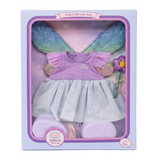 Dream Dinkum Dolls Fairy Dress-Up outfit set with wings, dress, and wand in packaging box.