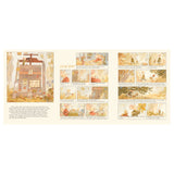 Illustrated pages titled "Leaf Day" from Henri & Miko, featuring panels of text and cozy scenes.