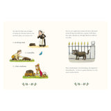 Illustrations of a scruffy animal mistaken for different objects: an old mop-head, a caterpillar, and a hairy mushroom, with humorous intent.