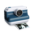 KIDYWOLF KIDYPRINT children's instant print camera in blue and white, showing a black and white thermal photo print.