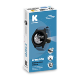 Blue Kidywolf K-Watch interactive smartwatch packaging box featuring a black digital watch with an astronaut.