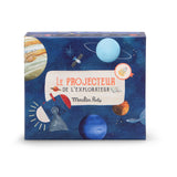 Moulin Roty Les Explorateurs Le Projecteur de l'Explorateur space projector toy gift box front view with planets.