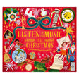 Listen to the Music at Christmas children's sound book cover with festive illustrations of carollers and holiday icons.