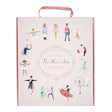 Meri Meri Nutcracker Theatre Advent Calendar packaging box with handle and character illustrations.