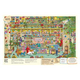 Detailed candy and toy store illustration from Pierre the Maze Detective featuring a vibrant, busy shop and hidden puzzles.