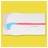 Children's book page showing a blue hand pointing along a red line with text reading "TO FOLLOW THE LINE—".