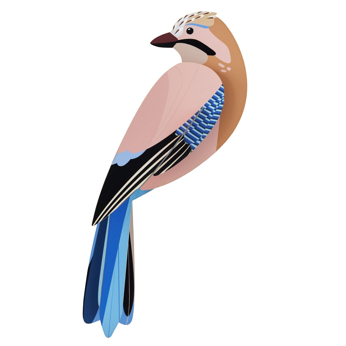 Stylized illustration of a perched bird with soft pink, blue, and brown hues. The design is sleek and modern, conveying elegance and simplicity.