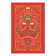 Red book cover for "The Nutcracker" by Alexandre Dumas. Features a green nutcracker, gold intricate patterns, and Christmas motifs, conveying a festive tone.