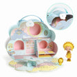 Colorful playset of Sunny & Mia's house with whimsical characters, animals, and various rooms, showcasing a playful, imaginative scene.